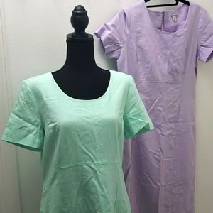 NWOT- Two (2)Chadwicks Short- Sleeve Linen Dresses-SIZE 12